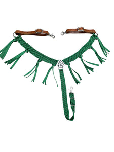 horse breast collar mule tape green