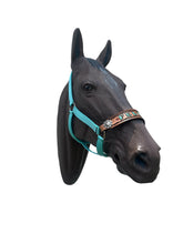 PERSONALIZED   nylon horse halter turquoise