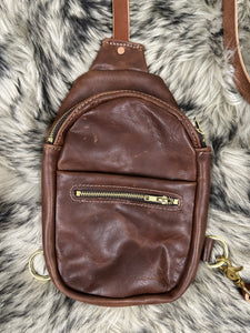 Leather small sling bag