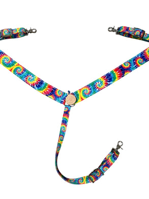 Tie dye breast collar nylon horse size