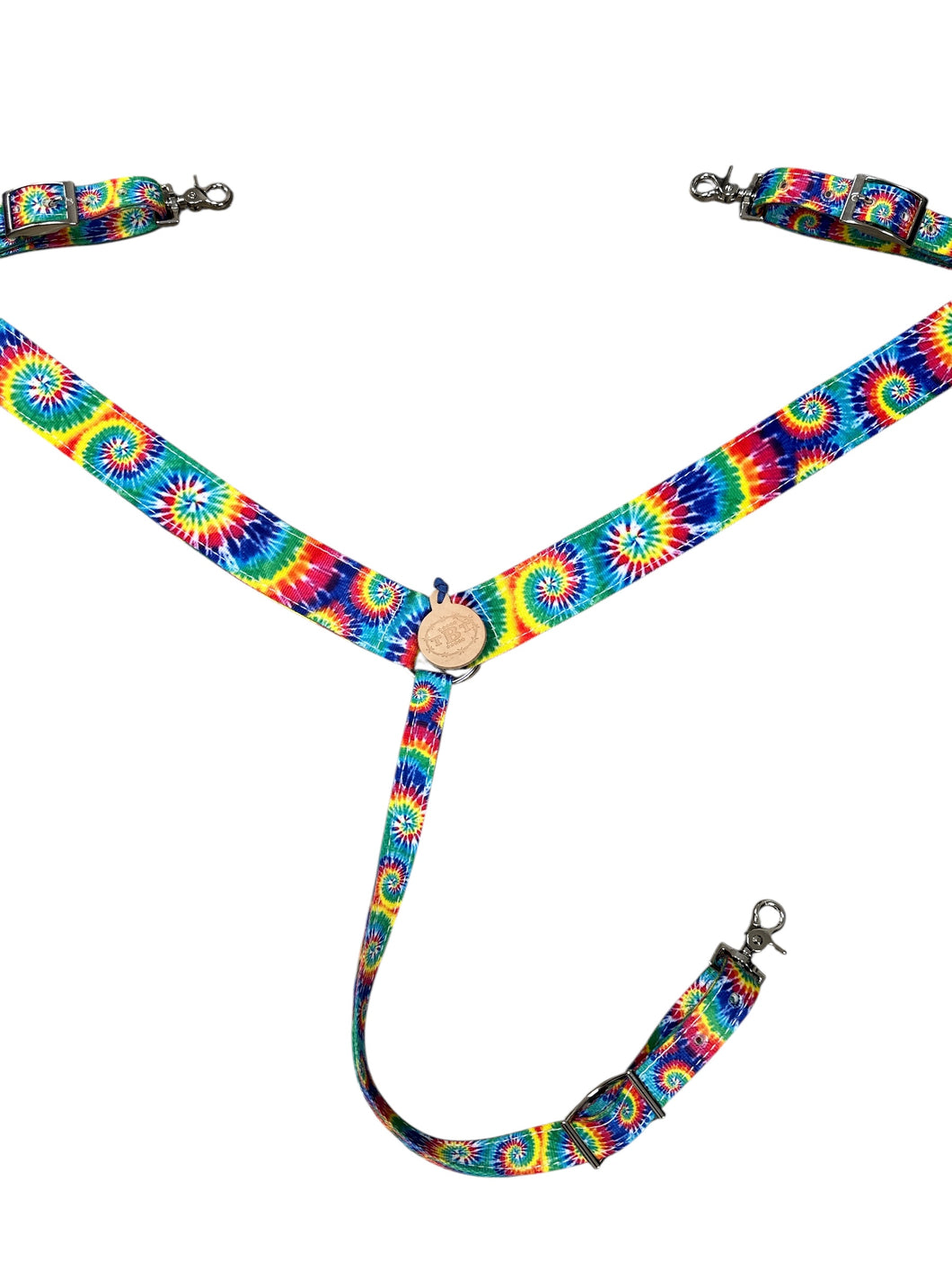 Tie dye breast collar nylon horse size