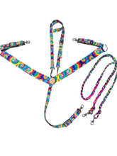 Tie dye  print tack set  nylon horse size