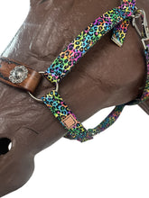PERSONALIZED horse halter rainbow cheetah