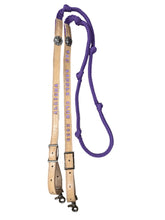 Personalized Barrel Reins leather and paracord , Round with grip knots...You choose color and length