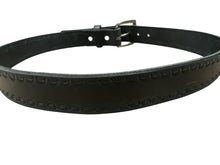 Hand made black leather belt
