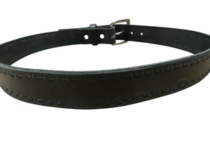 Hand made black leather belt