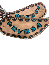 Hand tooled and painted junior spur straps