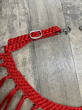 horse tripping  collar mule tape red
