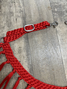 horse tripping  collar mule tape red