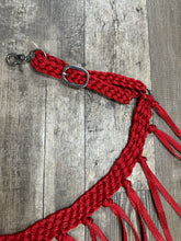 horse tripping  collar mule tape red