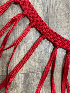 horse tripping  collar mule tape red