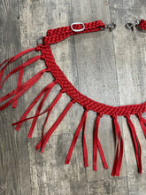 horse tripping  collar mule tape red