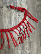horse tripping  collar mule tape red