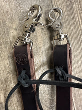 Leather loop reins brown harness leather