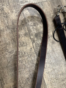 Leather loop reins brown harness leather