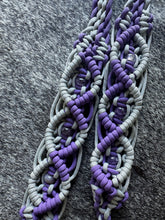 8' Fancy  braided loop reins with  amethyst beads