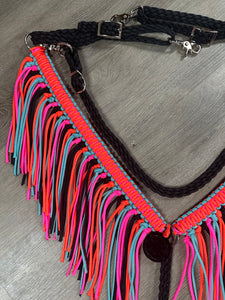 Fringe tack set black, hot pink, neon orange, and turquoise