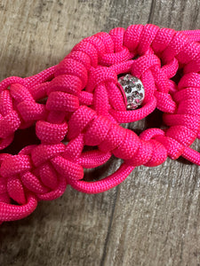 Fancy wither strap in hot pink with rhinestones