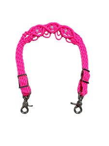 Fancy wither strap in hot pink with rhinestones