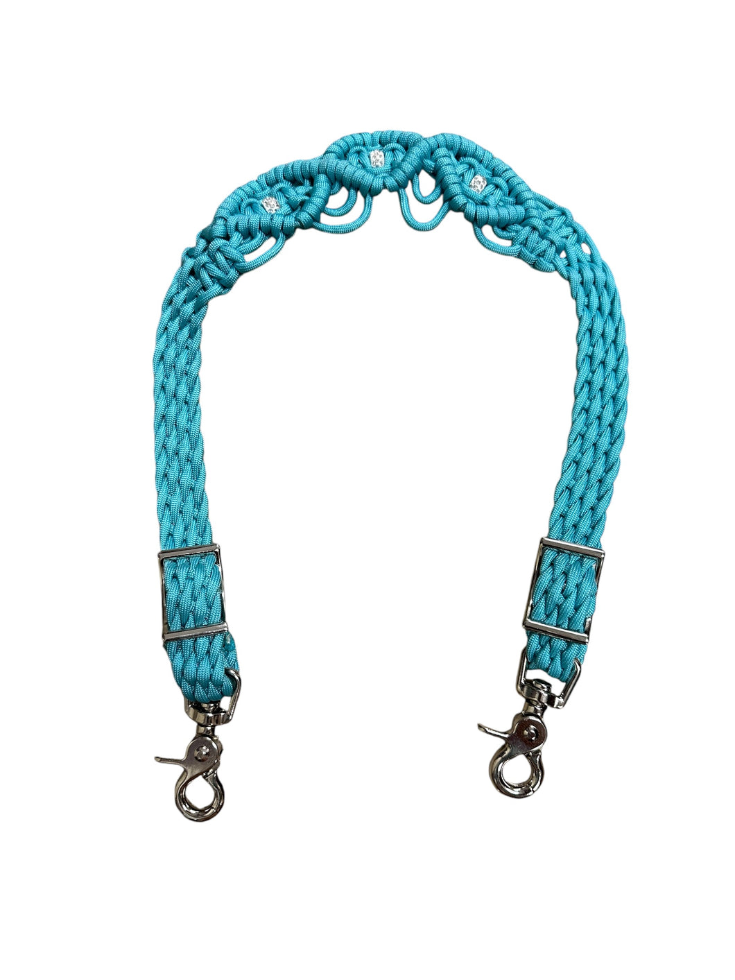 Fancy wither strap in turquoise with rhinestones