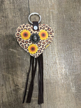 Sunflower leather key fob TBT