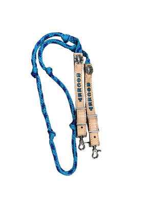 Personalized Barrel Reins leather and paracord , Round with grip knots...You choose color and length