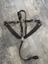 Mule tape horse tack set with breast collar and one ear headstall with conchos and Jeremiah Watt buckles