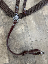 Mule tape horse tack set with breast collar and one ear headstall with conchos and Jeremiah Watt buckles