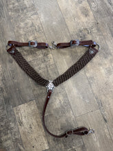 Mule tape horse tack set with breast collar and one ear headstall with conchos and Jeremiah Watt buckles