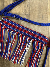 Red white and Blue Wide fringe breast collar