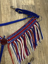 Red white and Blue Wide fringe breast collar