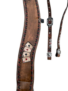 Tripping collar 4 aces with matching headstall.