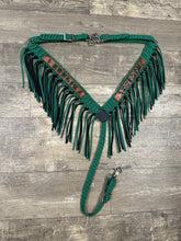 Personalized leather and paracord fringe breast collar  horse tack