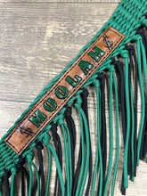 Personalized leather and paracord fringe breast collar  horse tack