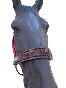 PERSONALIZED red nylon horse halter