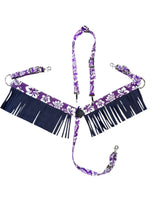 purple Aloha  fringe tack set breast collar nylon horse size