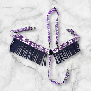 purple Aloha  fringe tack set breast collar nylon horse size