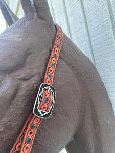 No ear personalized leather bridle