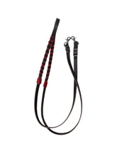 Leather laced barrel reins loop reins brown harness leather