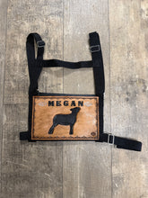 Personalized exhibitor number harness