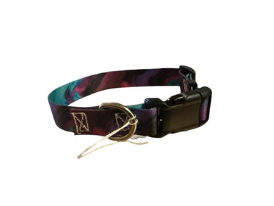 Sale M dog collar purple and teal