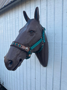 PERSONALIZED   nylon horse halter dark teal