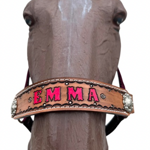 PERSONALIZED   nylon horse halter burgundy