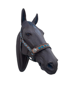 PERSONALIZED western  concho nylon horse halter.