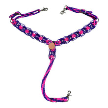 fancy macrame  breast collar purple and hot pink with rhinestones