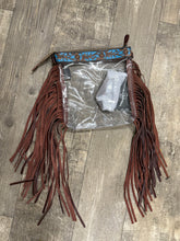Cute leather tooled fringe clear stadium bag