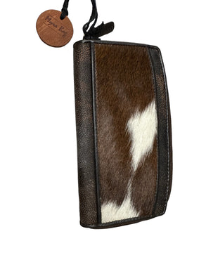 Cowhide  womens zippered wallet