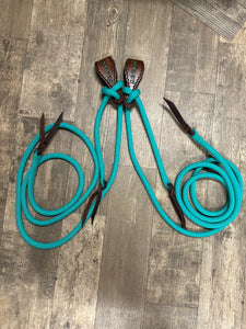 Personalized split reins yacht rope with personalized leather slobber straps...more colors available