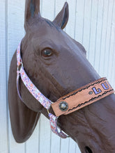 Pink ghost nylon horse halter personalized