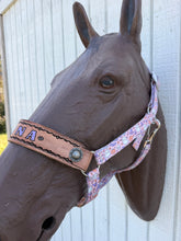 Pink ghost nylon horse halter personalized